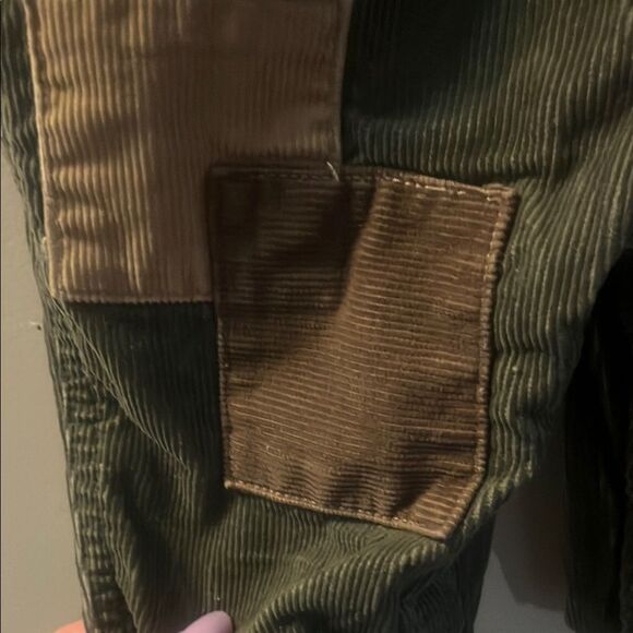 GAP Y2K Kids Olive Patchwork Overalls - Picture 2 of 6
